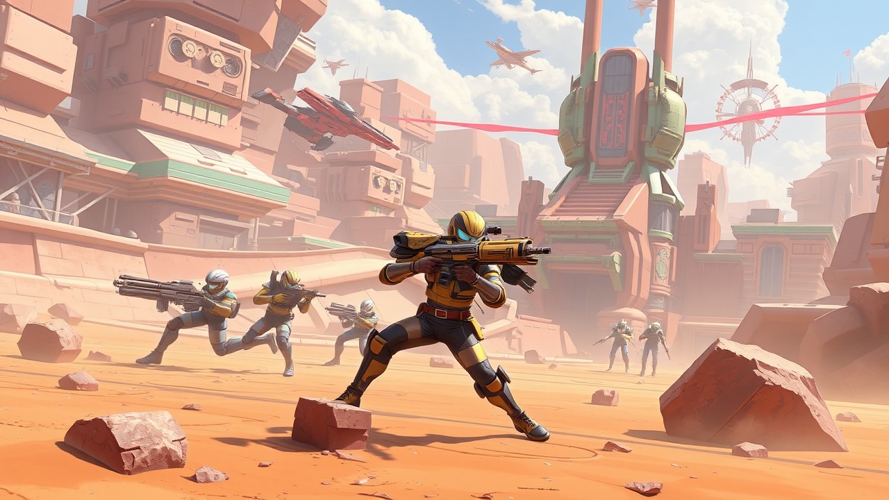 Epic action battle glowing with energy